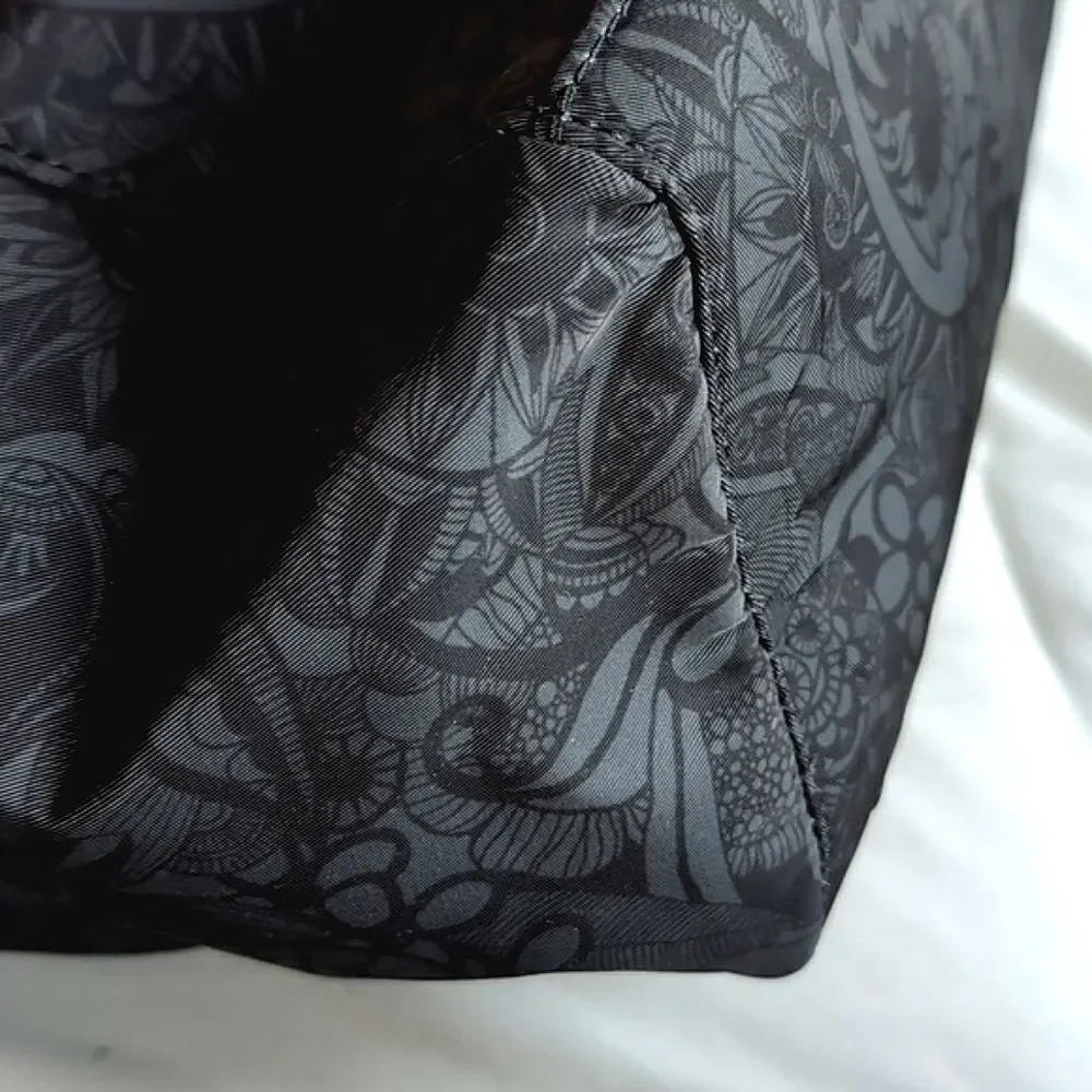 Sakroots Large Travel/Laptop Tote Gray/Black Floral Pattern NWOT